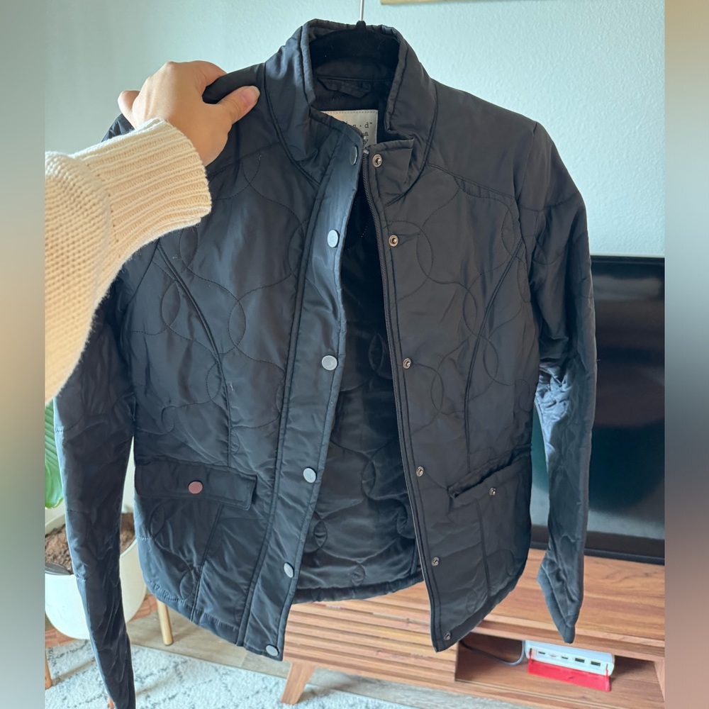 Quilted Padded Black Jacket, Small